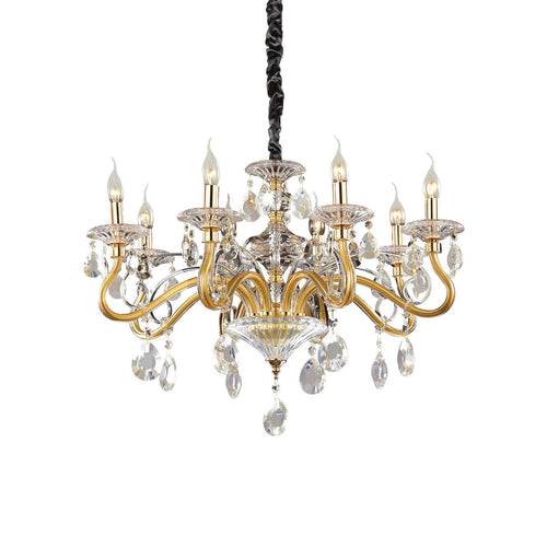 Ideal Lux Negresco - 8-lichts kroonluchter met gouden afwerking, E14