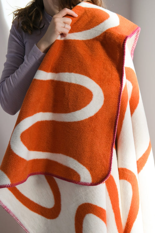 noo.ma SWIRL Katoenen deken - Terracotta