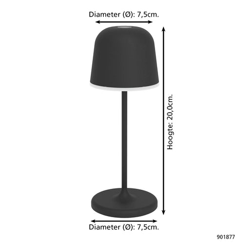 EGLO tafellamp/priklamp Mannera-S - Zwart