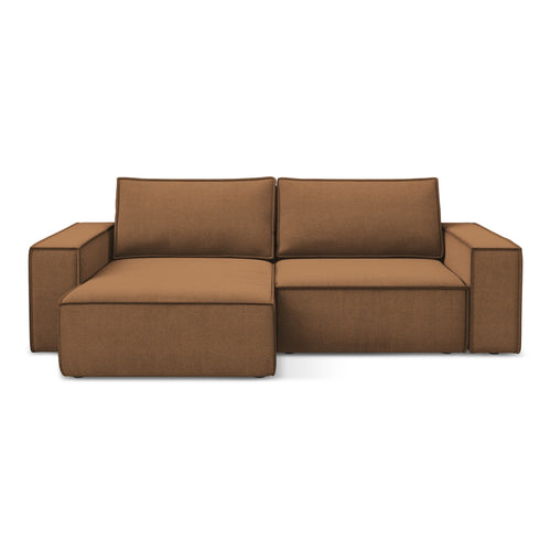 LaMiaSofa hoekbank links Livorno - textuurstof - terracotta - 257x148x82