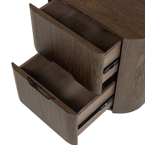 WOOOD ladekast/ nachtkastje 2 lades Arvi - Hout - Fineer Bruin - 56x55x41