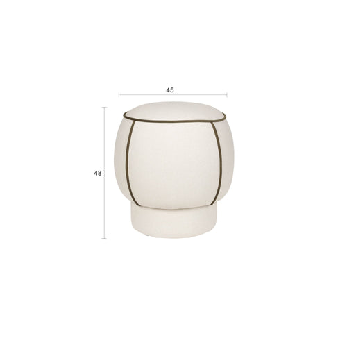 Housecraft Living Marina Poef Rond 45 cm Wit
