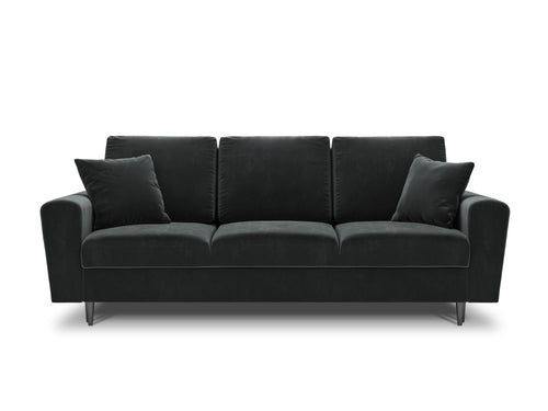 Cosmopolitan Design Slaapbank met opbergdoos Kyoto 3-zits, flueel, donkergrijs - 100x235x88cm