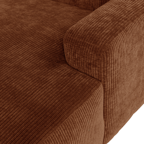 WOOOD chaise longue bank rechts Mojo Base - Rib - Roestbruin - 74x112x162