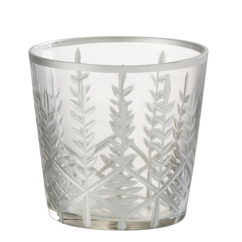 J-Line windlicht Chloe - glas - transparant/zilver - small - 2 stuks - vtwonen shop