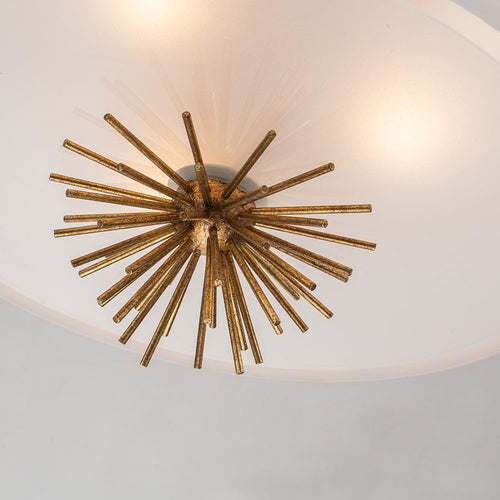 Kuppel-Anhänger-Deckenleuchte, modern, Antik-Gold, 3 x E14