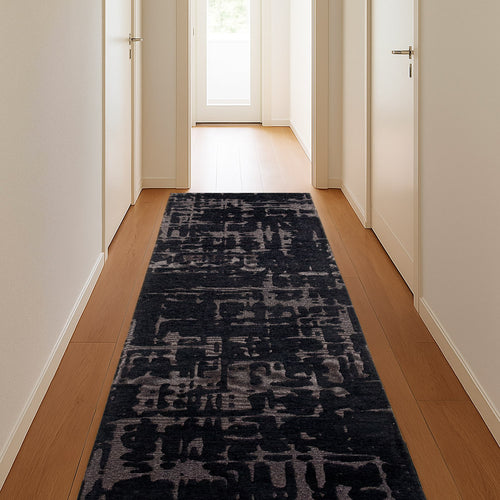 Louis De Poortere vloerkleed Black Water - zwart - 80x250cm - vtwonen shop