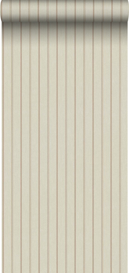Borastapeter behang strepen donker beige - 53 cm x 10.05 m - 661053 - vtwonen shop