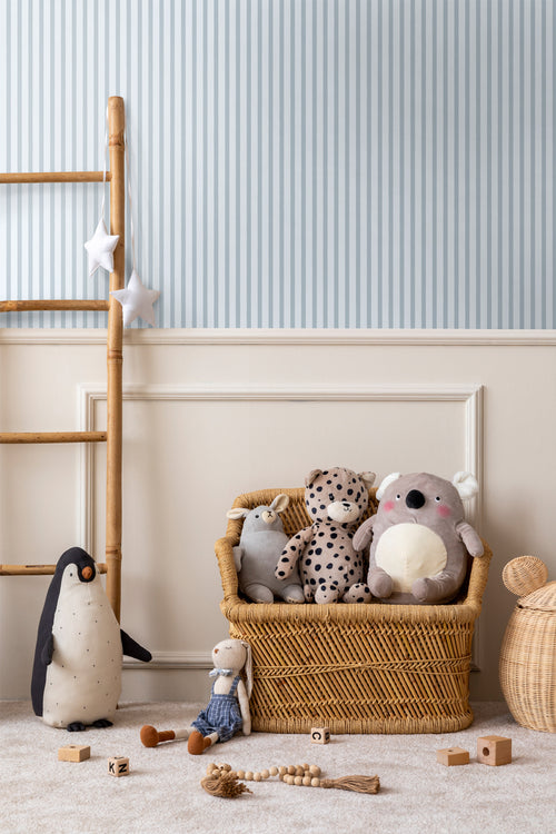 Sanders & Sanders behang geschilderde strepen blauw - 50 x 900 cm - 935401