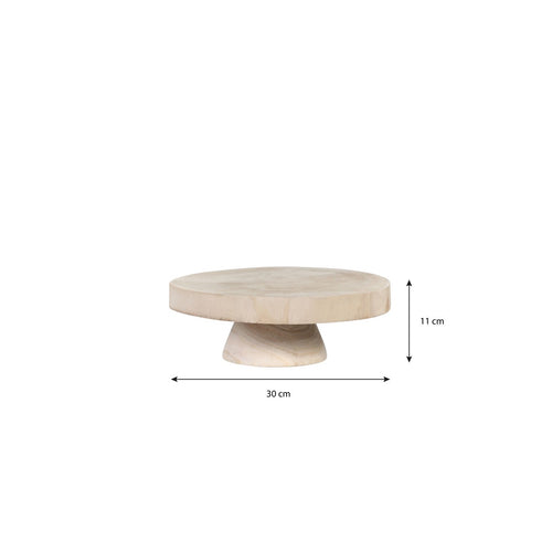 Mica Decorations Pia Plantenstandaard - H11 x Ø30 cm - Hout - Lichtbruin