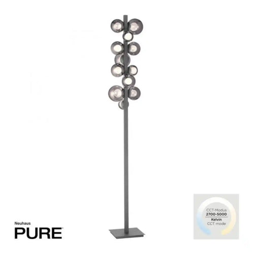 Neuhaus PURE vloerlamp Popup - 12 lichts - 22  x 160   cm - antraciet