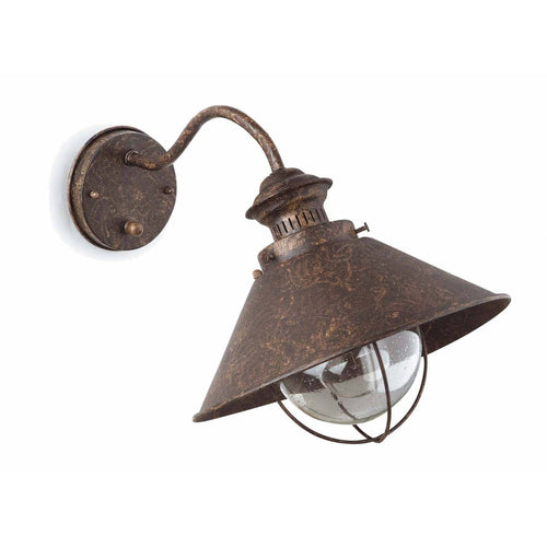 Faro Nautica - 1 Light Outdoor Dome Wandlamp Roestbruin, E27