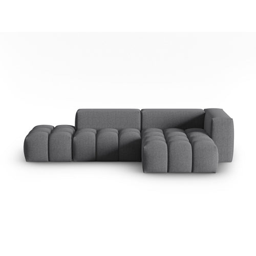 Cosmopolitan Design - Modulaire hoekbank rechts Verona 4-zits, structurele stof grijs - 145x265x70cm