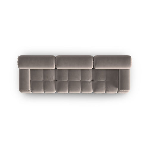 Cosmopolitan Design - Modulaire bank Cortina 3-zits, flueel cappuccino - 94x282x70cm