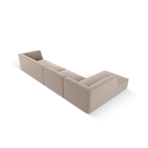 Cosmopolitan Design - Modulaire hoekbank links Siena 5-zits, imitatieleer lichtbruin - 180x366x69cm