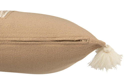 J-Line kussen Zeester + Kwasten - katoen - beige/creme - vtwonen shop