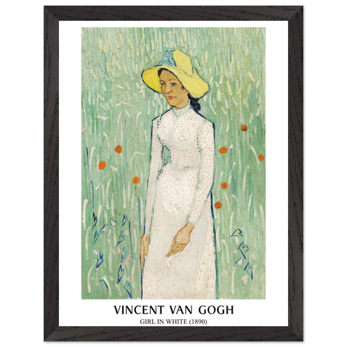 Artfulprints Poster met Lijst Vincent van Gogh - Girl in white   - 30x40 cm - Groen