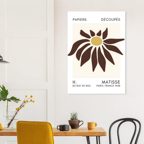 Artfulprints Poster met Lijst Matisse – Deep sea dance brown   - 50x70 cm - Bruin