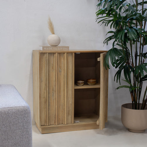 Giga Meubel Dressoir Nika - Mangohout - Naturel - 80x40x91cm - vtwonen shop