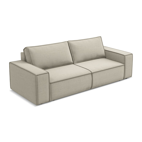 LaMiaSofa 3-zits slaapbank Livorno - velours - parel - 255x105x85