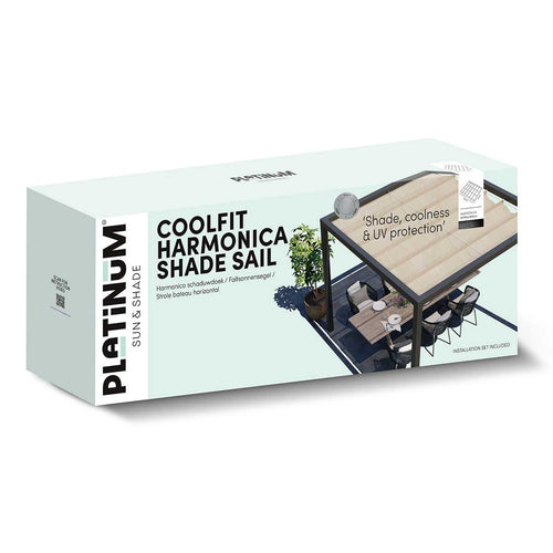 Platinum schaduwdoek Harmonica - gebroken wit - 370 x 500 cm