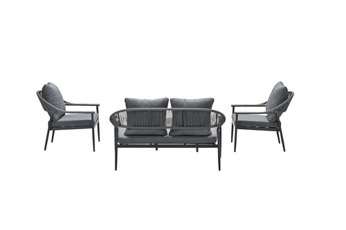 Santiago loungeset - 5-delig - carbon black - rope grijs - mystic grey - vtwonen shop