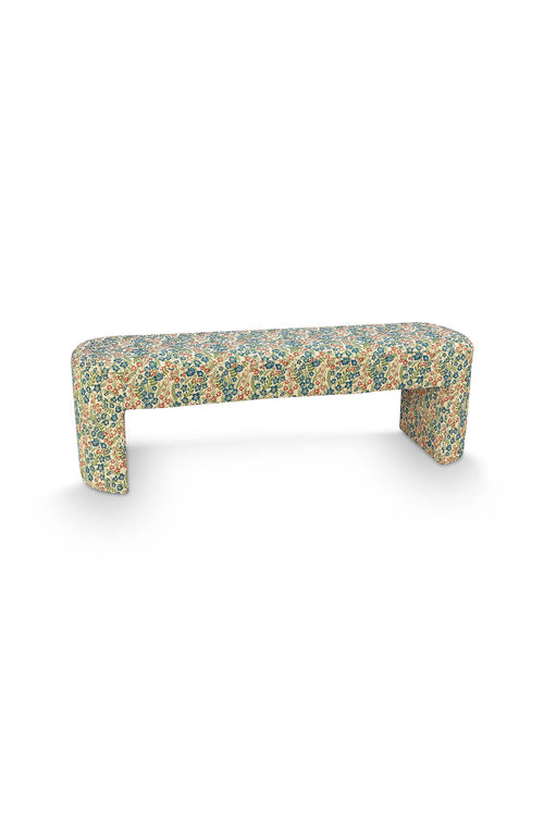 Pip Studio Zitbank Poppy Jacquard Blauw Polyester 140 x 40 x 45 cm