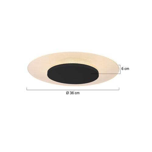 Steinhauer plafond - 36x 6 cm - zwart