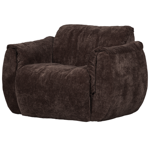 WOOOD draaifauteuil Baggy - 3D Chenille - Donkerbruin - 81x104x84 - vtwonen shop