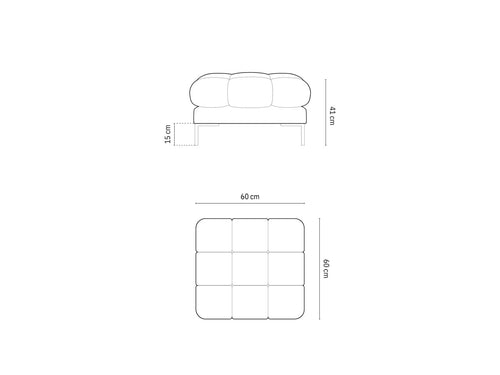 Cosmopolitan Design Poef Bali flueel, geel - 60x60x41cm