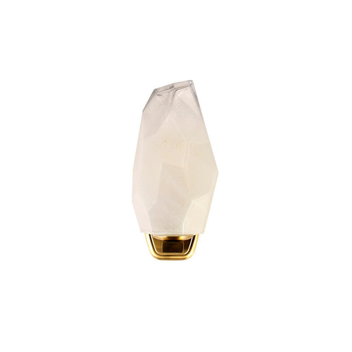 Searchlight Rocky 1-lichts wandlamp, satijnen messing metaal en glas