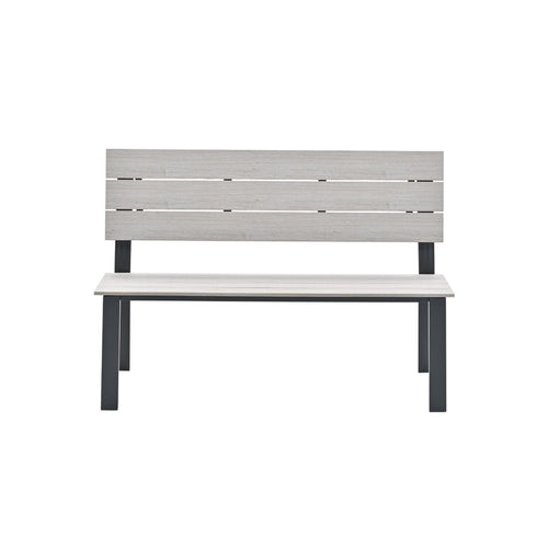 Jondal parkbank - carbon black - light teak Vironwood - L125 cm