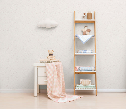 Sanders & Sanders behang sterretjes wit en oudroze - 53 cm x 10 m - 640299