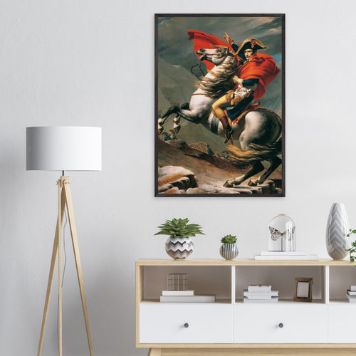 Artfulprints Poster met Lijst Jacques Louis David - Napoleon Bonaparte   - 50x70 cm - Meerkleurig