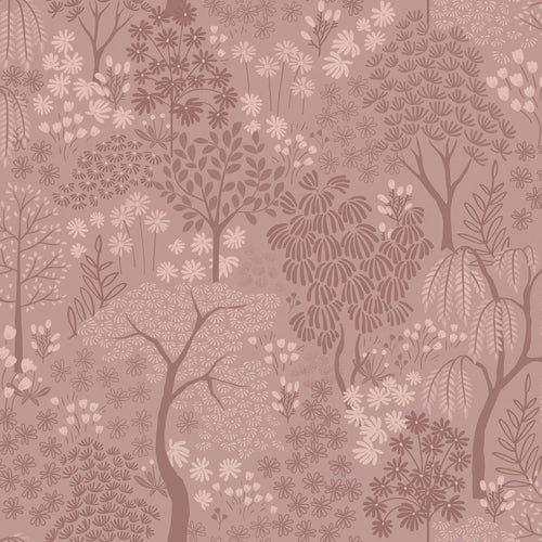 ESTAhome behang bomen en bloemen terracotta roze - 50 x 900 cm - 131647 - vtwonen shop