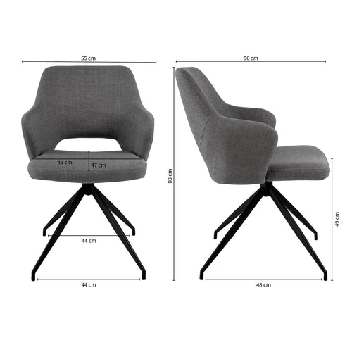 Kick eetkamerstoel Nora - Grijs - vtwonen shop