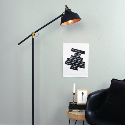 Mexlite vloerlamp nove - 1 lichts - 65x 172 cm - zwart - vtwonen shop