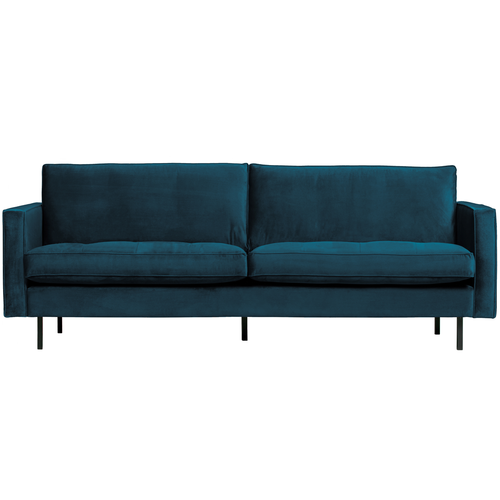 BePureHome classic 2,5-zits bank Rodeo - Velvet -  Blauw - 83x230x88 - vtwonen shop