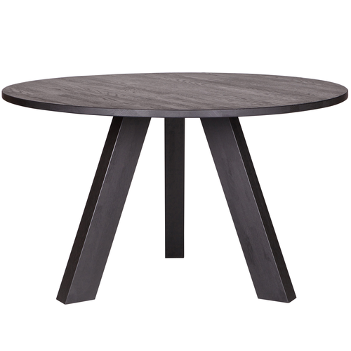 WOOOD eettafel Rhonda  - Eiken - Blacknight - 77x129x129 - vtwonen shop