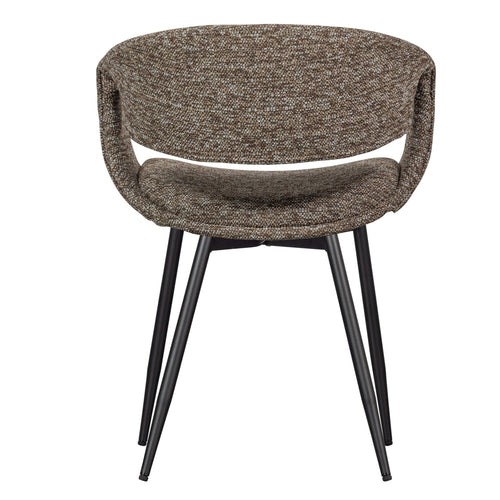 WOOOD eetkamerstoelen Yossi Metalen Zwarte Poot - Bruin - Set van 6