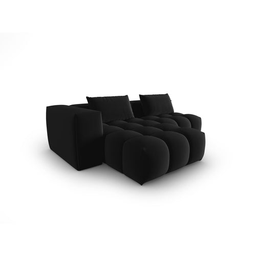 Cosmopolitan Design - Modulaire hoekbank links Verona 3-zits, flueel zwart - 145x205x70cm