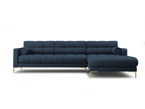 Cosmopolitan Design rechter hoekbank Bali 5-zits, structurele stof, blauw - 185x293x75cm