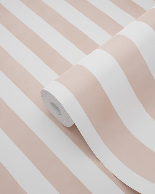 ESTAhome behang strepen terracotta roze en wit - 53 cm x 10.05 m - 131307 - vtwonen shop