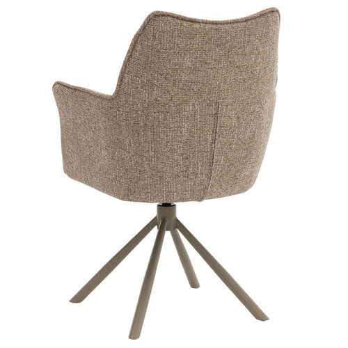 DÉJA Living Eetkamerstoel Zayn - Taupe/Taupe - Draaibaar - Set van 2 - vtwonen shop