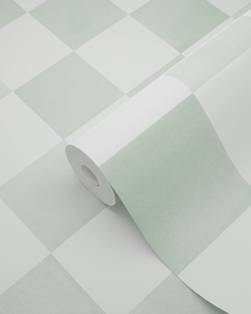 ESTAhome behang geblokt motief groen - 53 cm x 10.05 m - 131290 - vtwonen shop