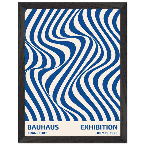 Artfulprints Poster met Lijst Bauhaus - Exhibition Frankfurt blue   - 30x40 cm - Blauw