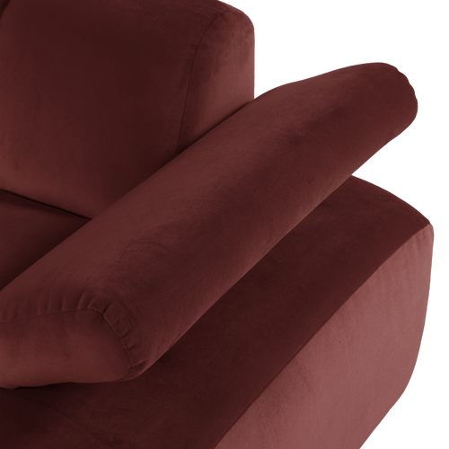 WOOOD chaise longue bank rechts Mojo - Velvet - Kastanjebruin - 74x124x162