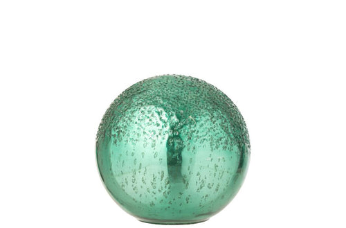 J-Line decoratie Bal Gekraakt - glas - groen - small - LED