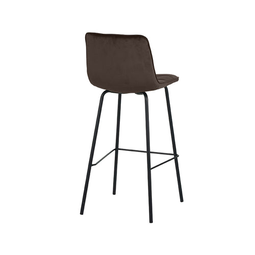 LABEL51 Barkruk Bistro - Taupe Velvet - Zithoogte 78cm - Set van 2