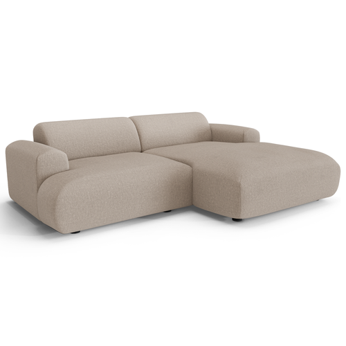 Sia Home - Rechte hoekbanken MYRA - Geweven stof - Beige - 266cm - vtwonen shop